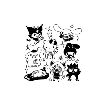 Sanrio Squad Semi Permanent Tattoo Sheet