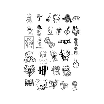 Pop Culture Chaos Semi Permanent Tattoo Sheet
