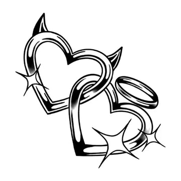 Devil & Angel Heart Tattoo