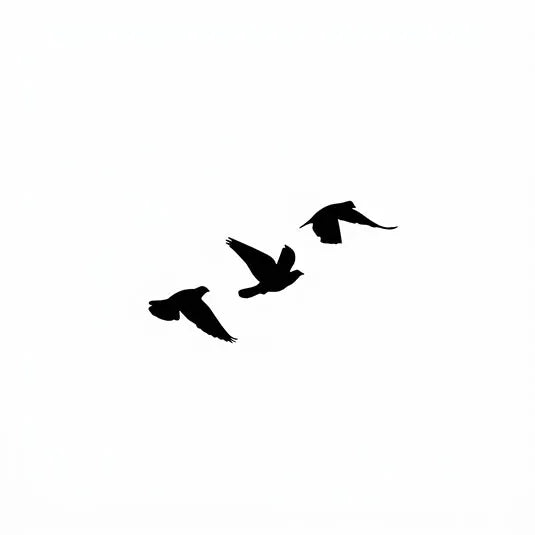 Flying Birds Flock Semi-Permanent Tattoo – Minimal Ink | Stay Tatt