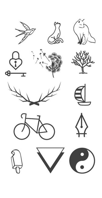 FT Minimalist symbols pack of tattoos