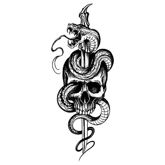 Serpent's Omen Semi-Permanent Tattoo – Skull & Dagger | Stay Tatt