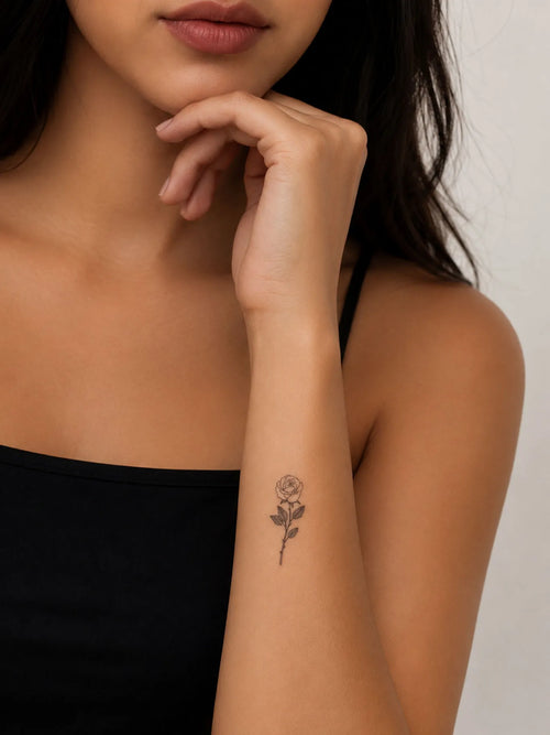 Classic Rose Tattoo