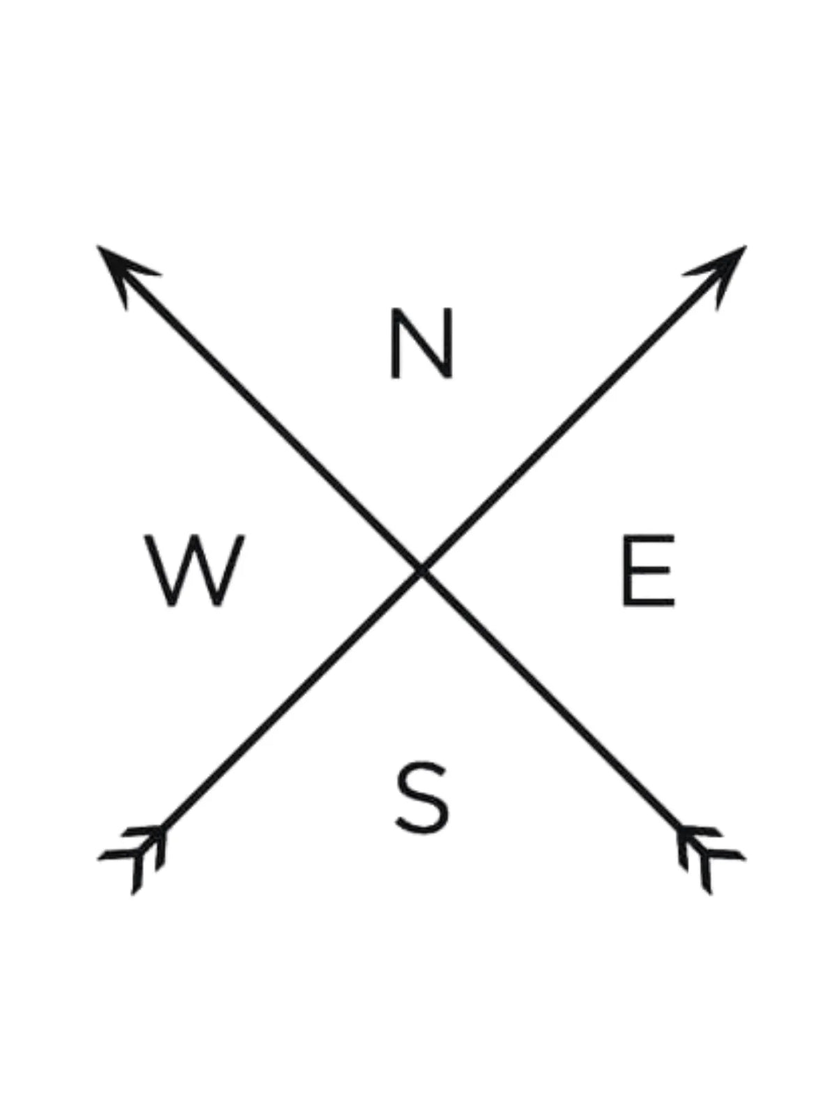 Crossed Arrows Compass Tattoo