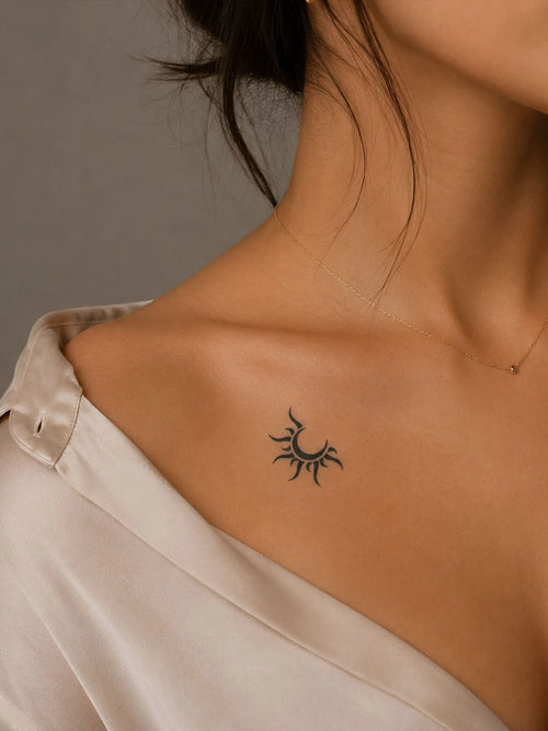 Sun & Moon Faces Tattoo