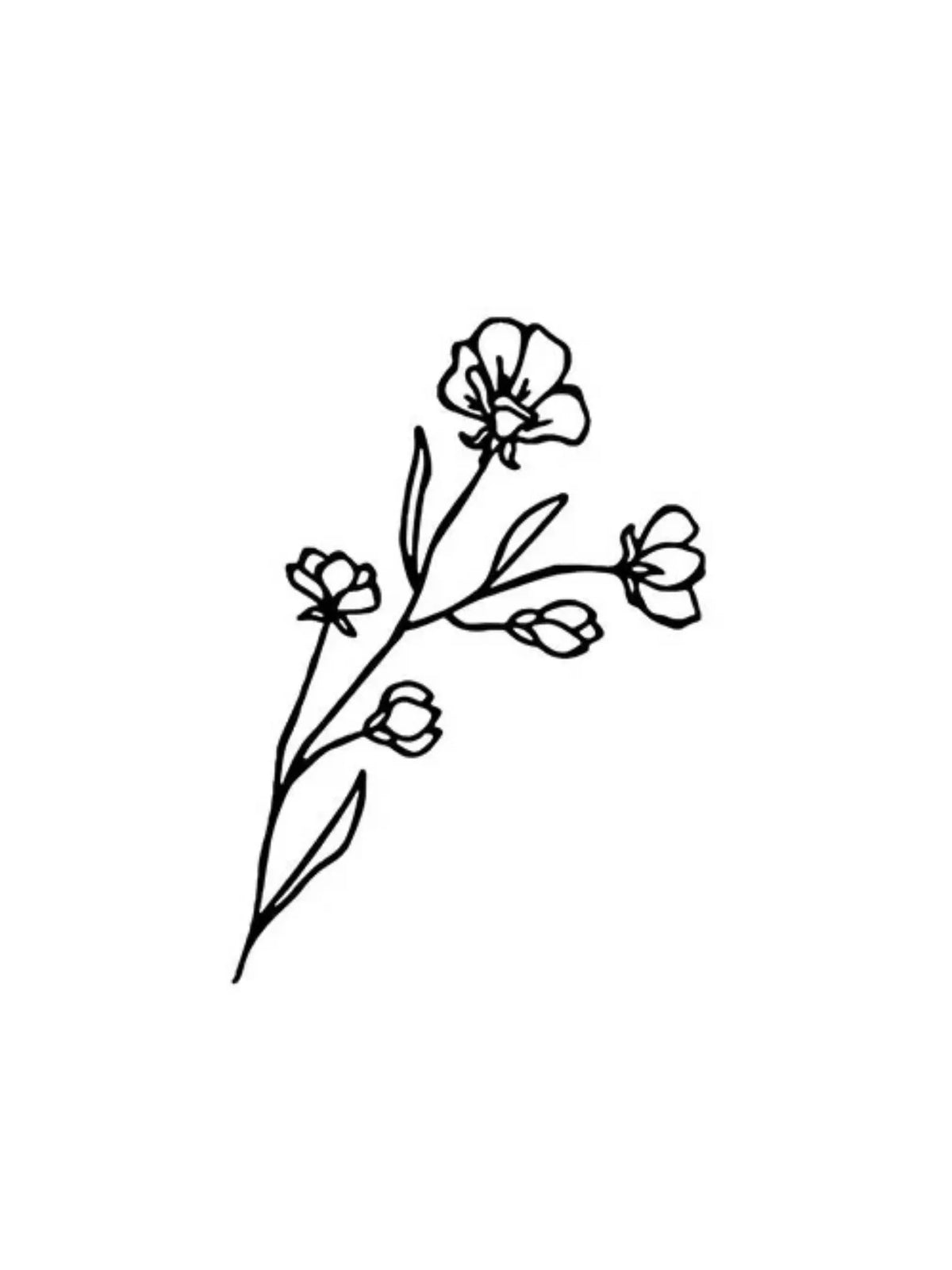 Wildflower Fine Line Tattoo