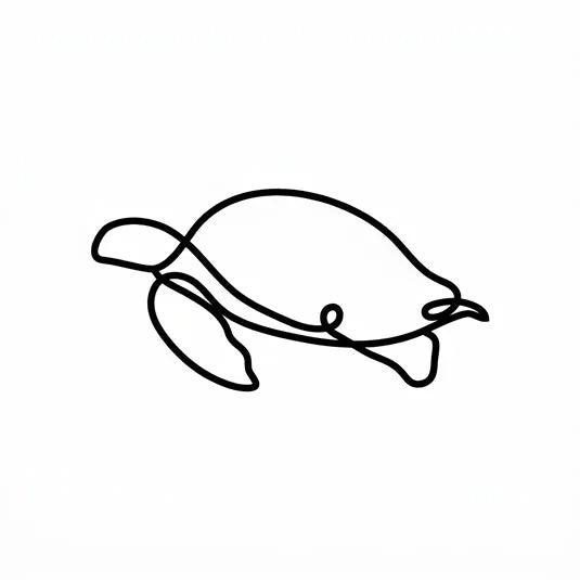Sea Turtles Semi-Permanent Tattoo – Chelonian Line Art | Stay Tatt