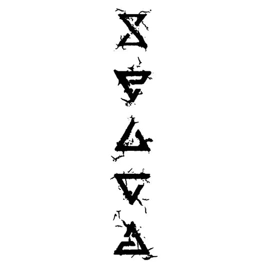 Grunge distressed alchemy elemental symbols tattoo sheet.
