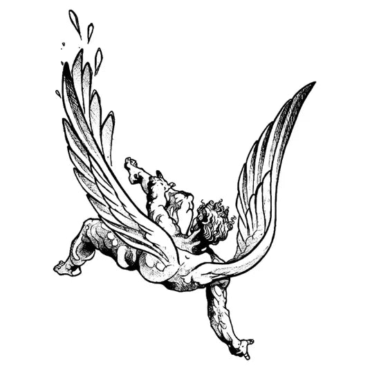 Fall of Icarus Semi Permanent Tattoo