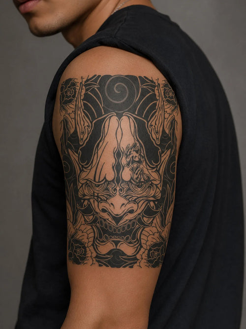 Japanese Oni Mask Tattoo
