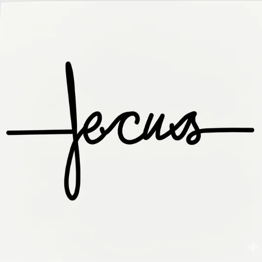 Minimalist “Focus” Script - Semi Permanent Tattoo