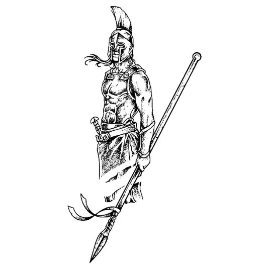 Spartan Warrior Semi Permanent Tattoo