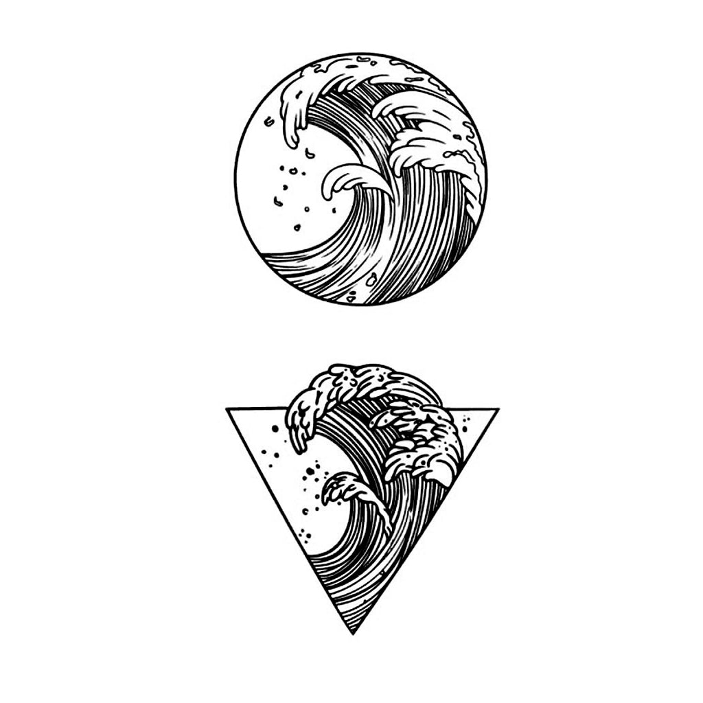 WAVES (PACK OF 2) - Stay Tatt | Temporary Tattoos 