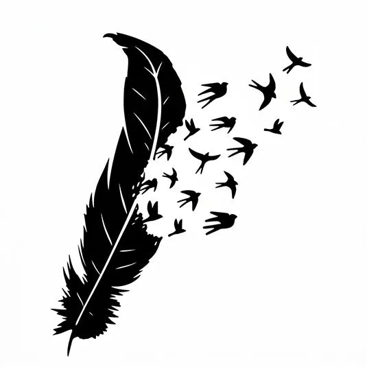 Feather to Birds Tattoo – Semi-Permanent | Stay Tatt