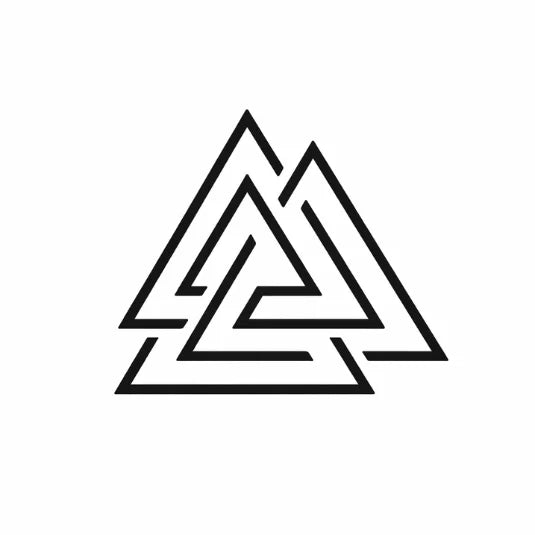 Valknut Geometric Triangle - Semi Permanent Tattoo