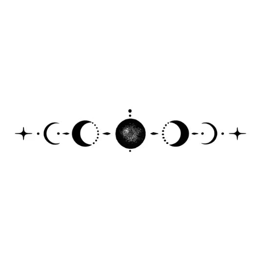 Aesthetic Moon Phases Semi Permanent Tattoo