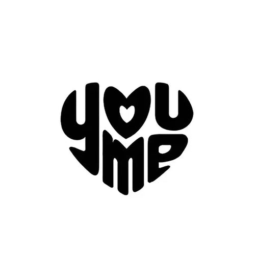 You Me heart-shaped temporary tattoo design for stylish, waterproof body art