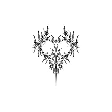 Barbed Heart Semi Permanent Tattoo