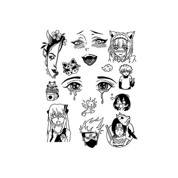 Anime Expressions Semi-Permanent Tattoo – Otaku Mini Sheet | Stay Tatt
