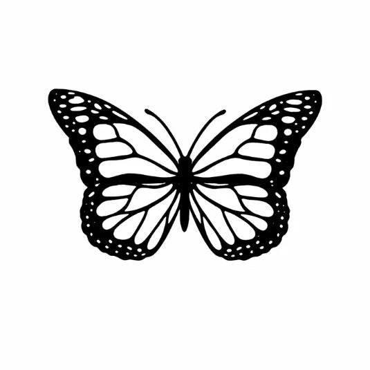 Monarch Butterfly Silhouette -Semi Permanent Tattoo