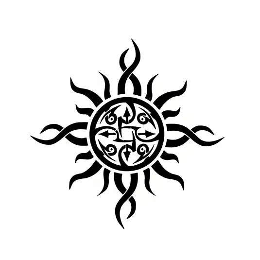 Tribal Sun Tattoo