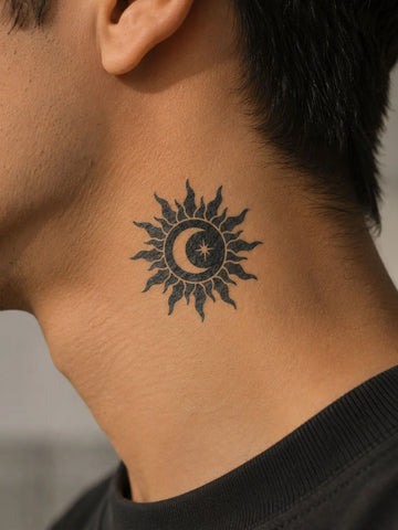 Celestial Sun & Moon Tattoo