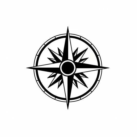 Minimal Compass Tattoo