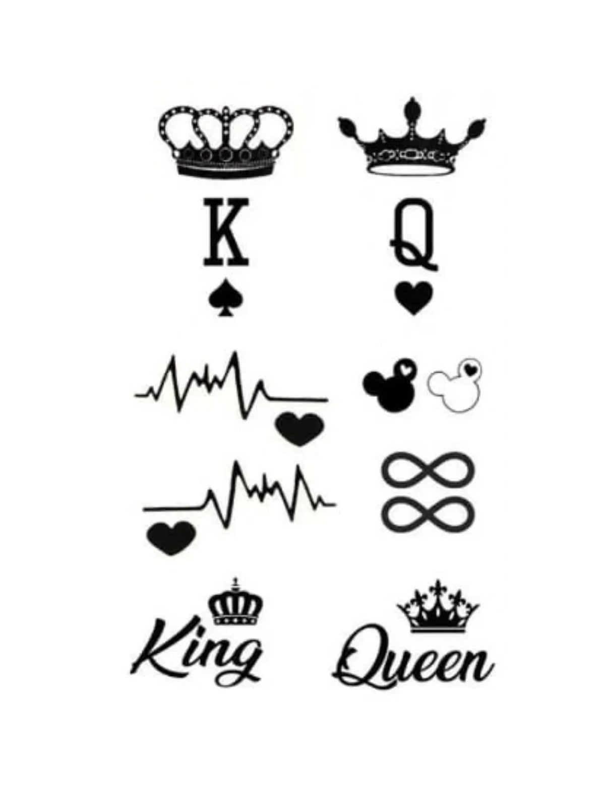 King & Queen Couple Tattoo Pack