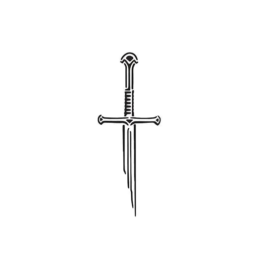Fine Line Sword Tattoo