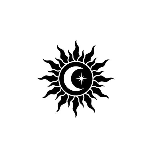 Celestial Sun & Moon Tattoo