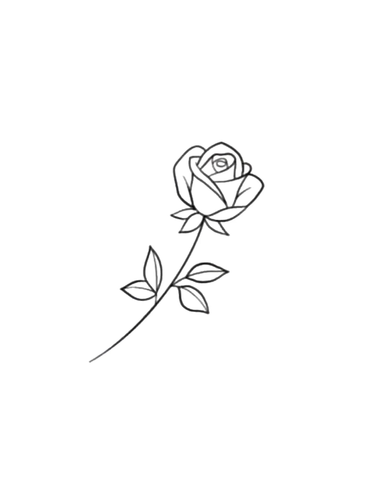 Fine Line Rose Tattoo