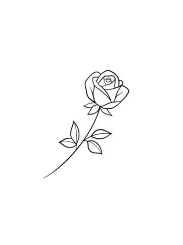 Fine Line Rose Tattoo