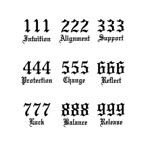 Angel Numbers Set Tattoo