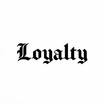 Loyalty Gothic Script Tattoo – Semi-Permanent | Stay Tatt