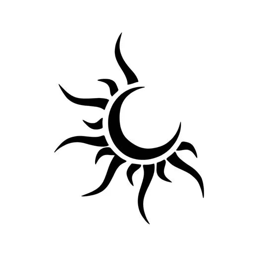 Sun & Moon Faces Tattoo