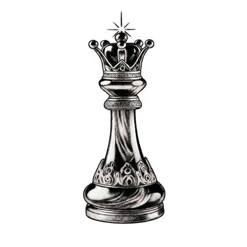 King Chess Piece Crown Tattoo – Semi-Permanent | Stay Tatt