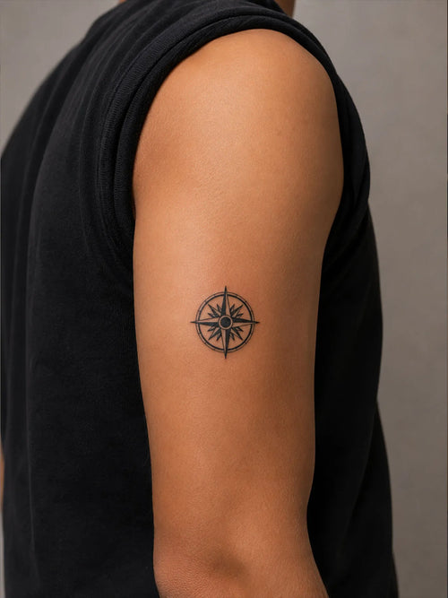 Minimal Compass Tattoo