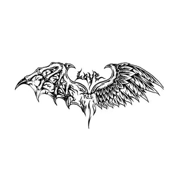 Gothic Wings Semi-Permanent Tattoo – Cross Wing Art | Stay Tatt