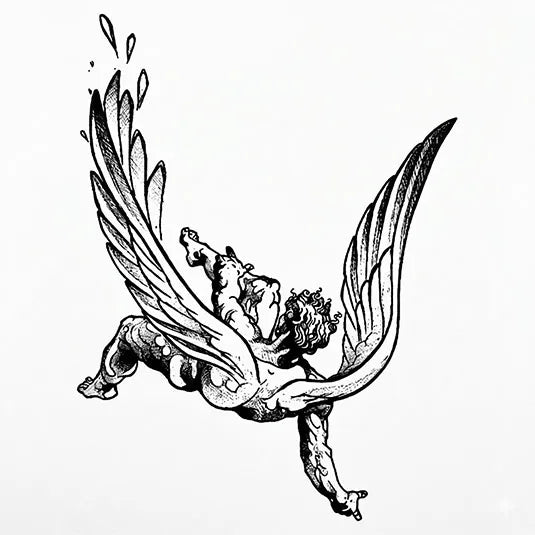Fall of Icarus Semi-Permanent Tattoo – Mythic Greek Art | Stay Tatt