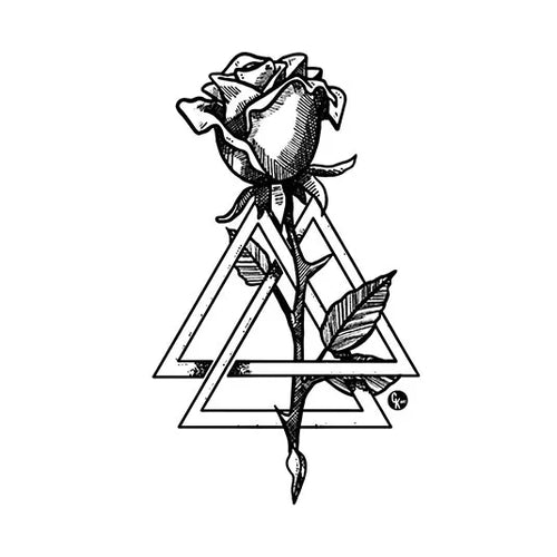 Rose & Triangle Tattoo