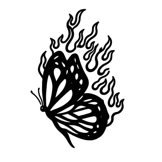 Flaming Butterfly Tattoo