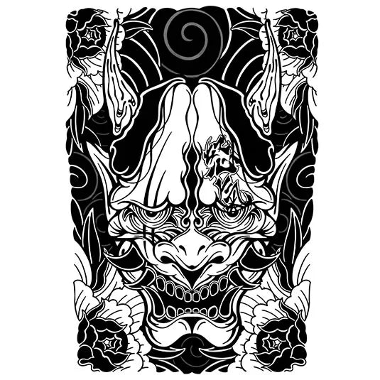 Japanese Oni Mask Tattoo