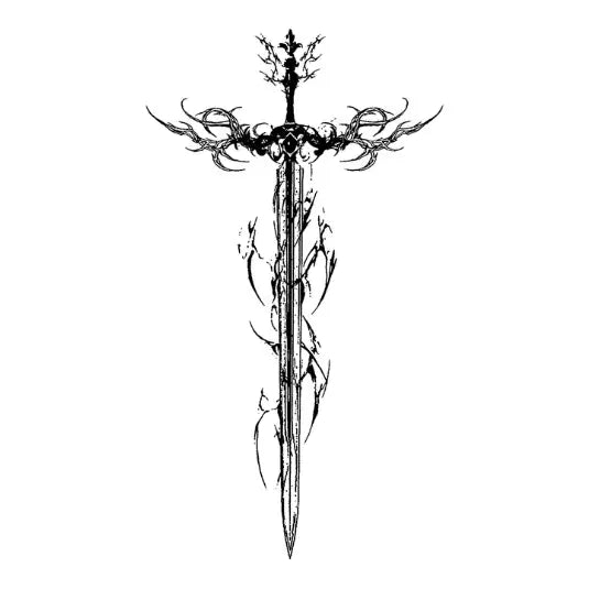 Gothic Sword Semi Permanent Tattoo