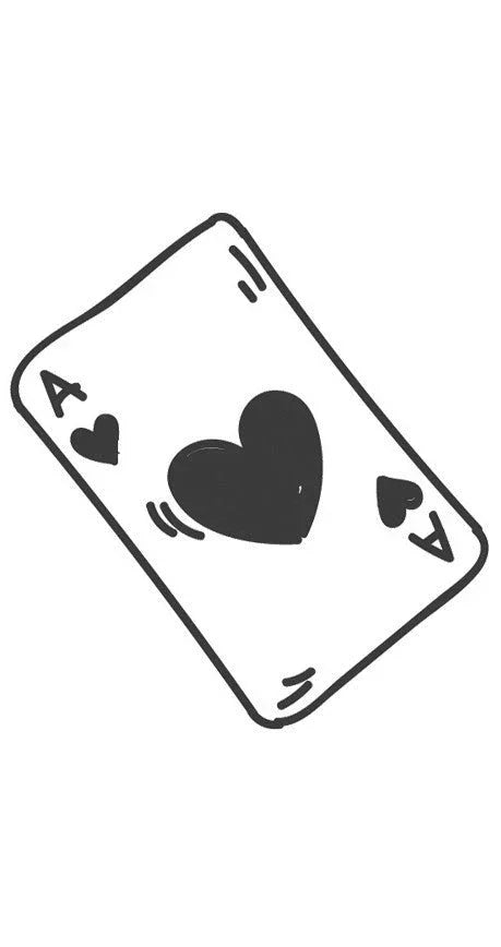 Ace of Hearts temporary tattoo design, stylish and playful for fun occasions