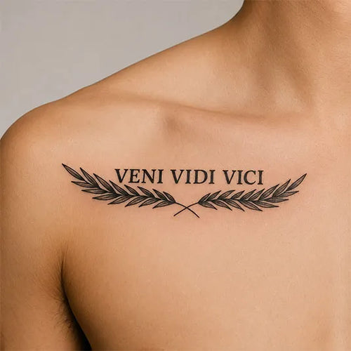 Veni Vidi Vici Laurel Wreath Tattoo