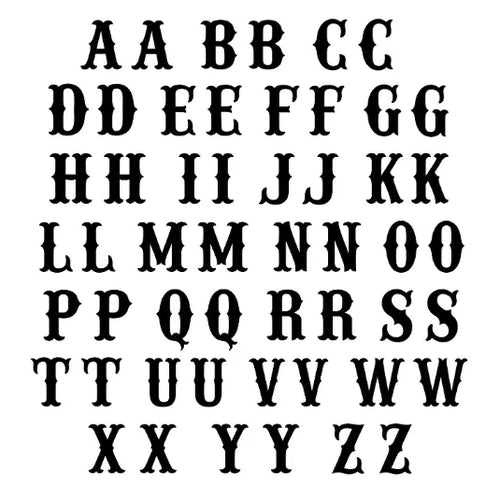 Custom Letter Tattoo – Vintage Serif Alphabet